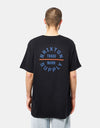 Brixton Oath V T-Shirt - Black/Pacific Blue