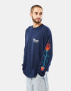 Tired Nothingth L/S Organic T-Shirt - Navy