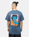 Tired Thumb Down Organic T-Shirt - Orion Blue