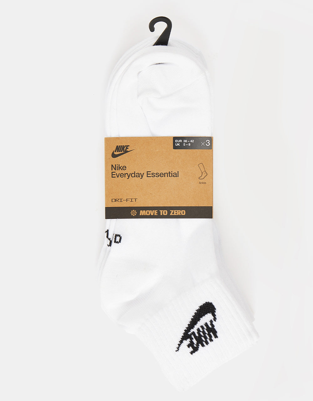 Nike Everyday Essential Ankle 3 Pack Socks - White/Black