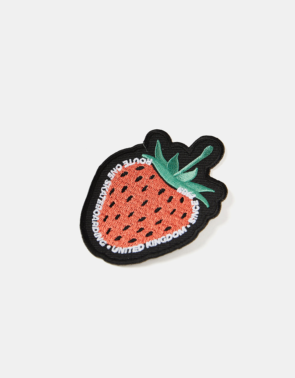 Route One Strawberry Embroidered Patch - Black