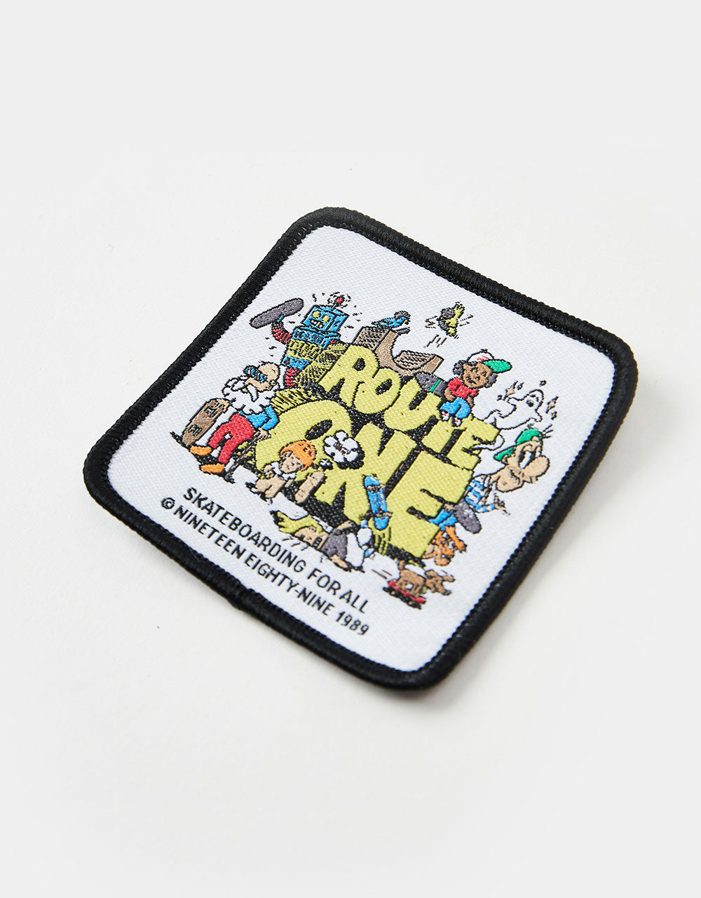 Route One For All Woven Patch - White