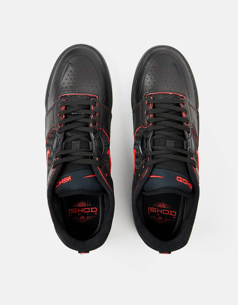 Nike SB Ishod Premium Skate Shoes - Black/University Red-Black-Black