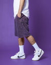 Route One Super Baggy Denim Shorts - Moderate Purple