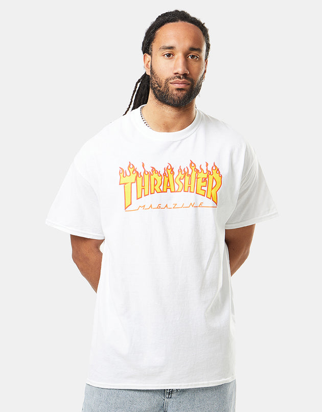 Thrasher Flame Logo T-Shirt - White