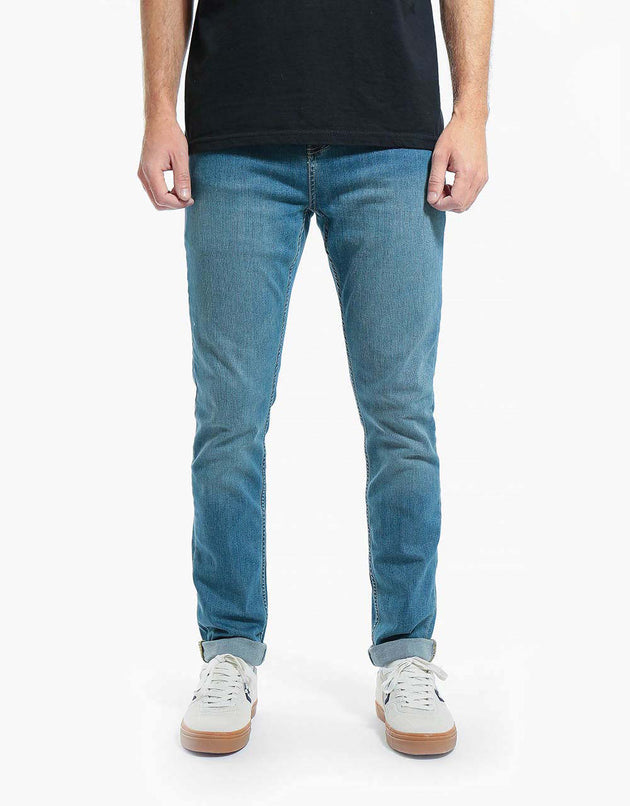 Route One Skinny Denim Jeans - Washed Blue