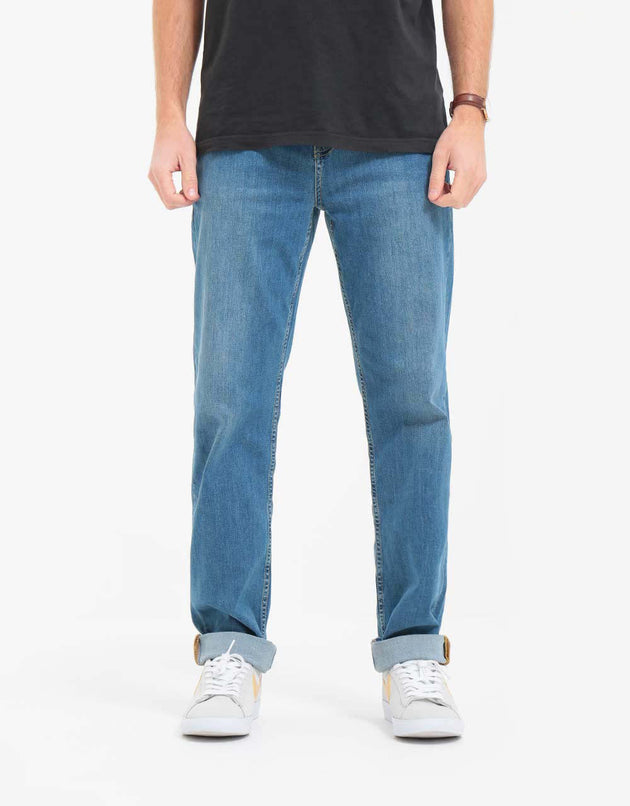 Route One Relaxed Denim Jeans - Washed Blue