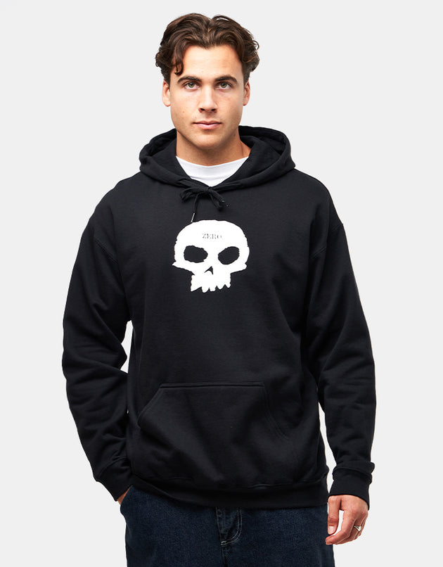 Zero Single Skull Pullover Hoodie - Black