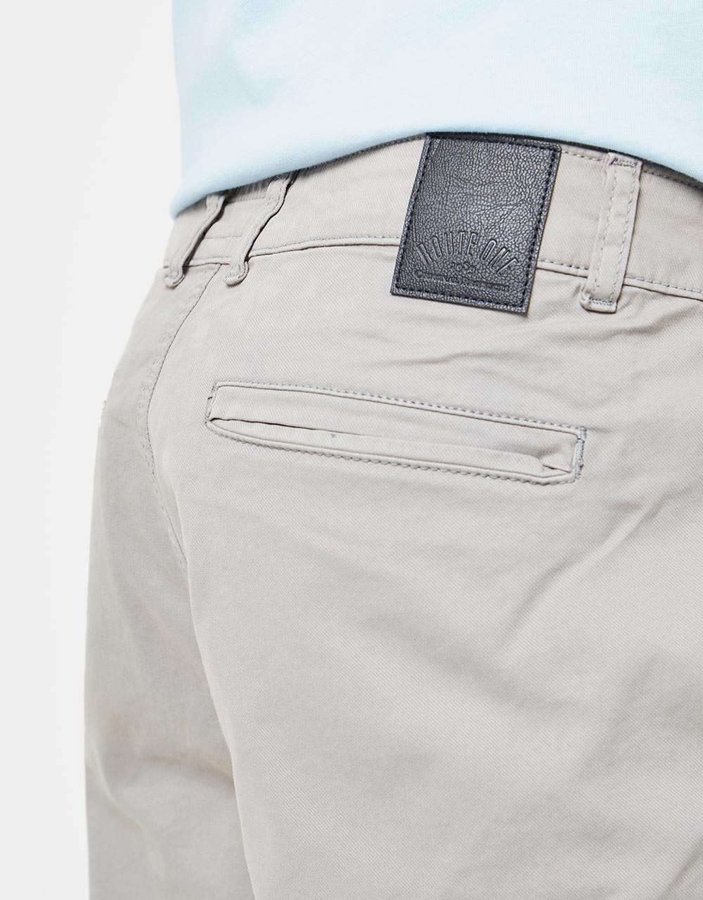 Route One Roll Up Chino Shorts - Grey