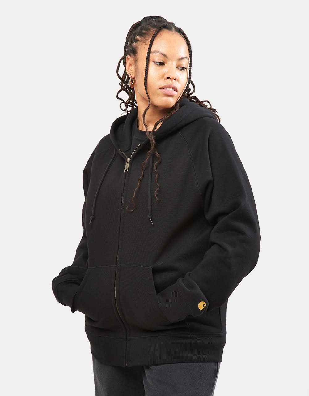 Carhartt WIP Hooded Chase Jacket - Black/Gold | Route One