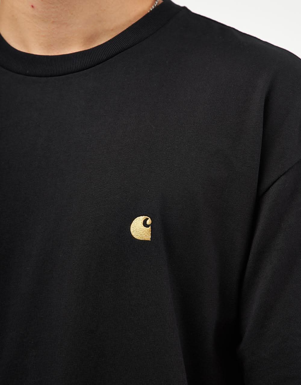 Carhartt WIP Short Chase T-Shirt - Black/Gold | Route One