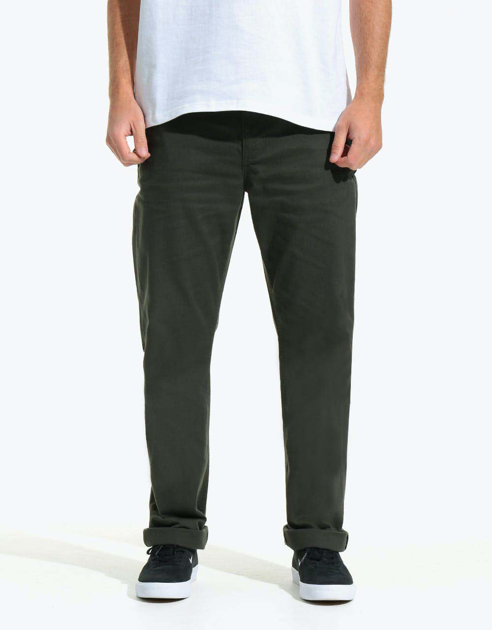 Route One Premium Relaxed Fit Chinos - Army