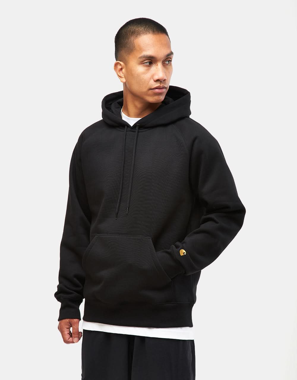 Carhartt WIP Hooded Chase Sweat - Black/Gold