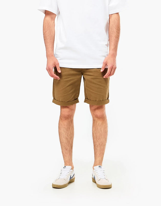 Route One Roll Up Chino Shorts - Light Olive