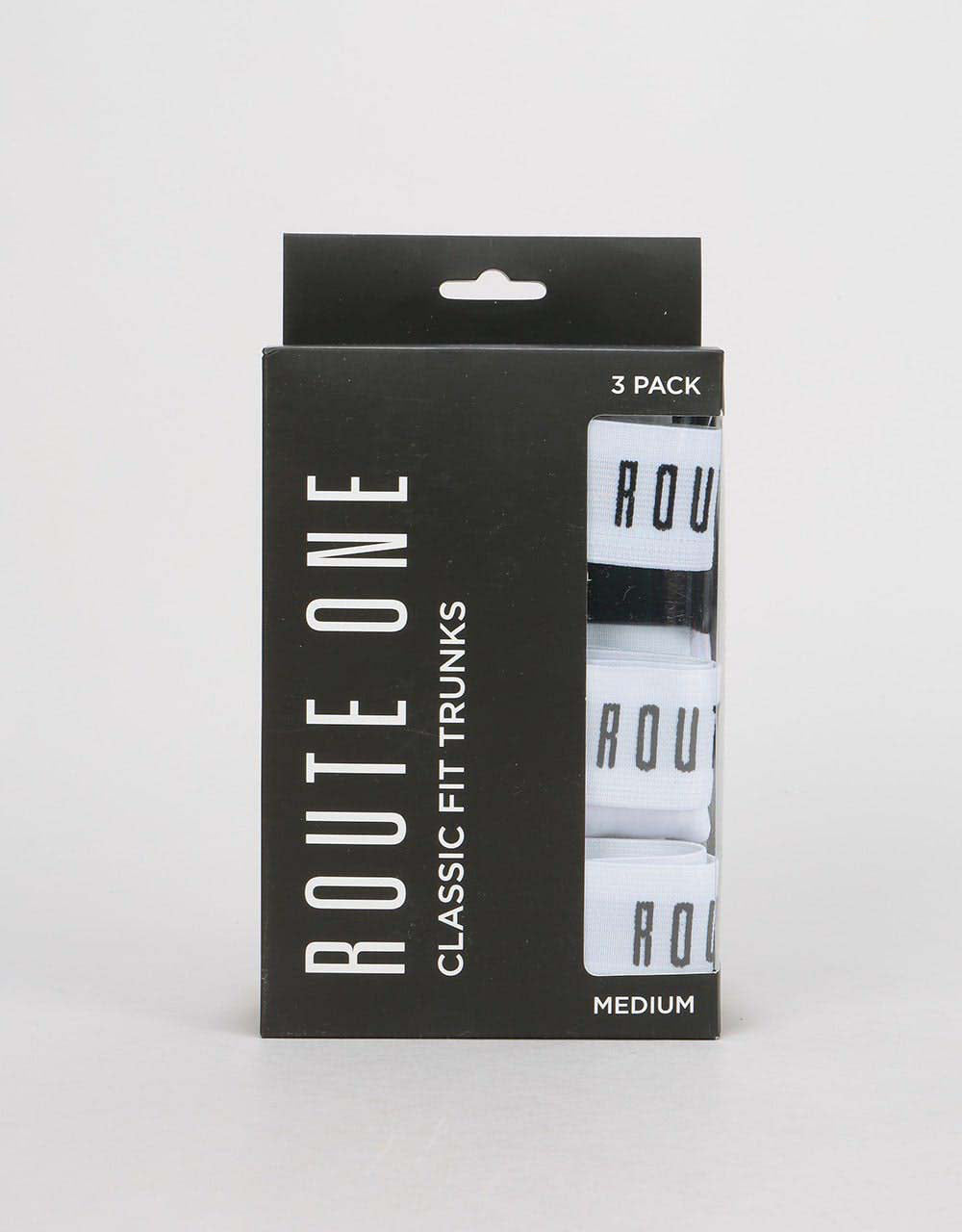 Route One Classic Boxer Shorts 3 Pack - White /Black/Heather Grey