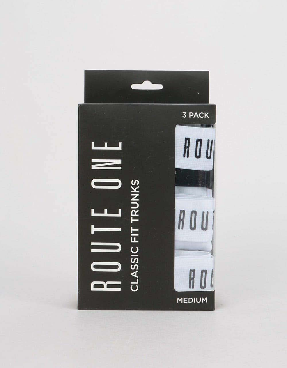 Route One Classic Boxer Shorts 3 Pack - White /Black/Heather Grey