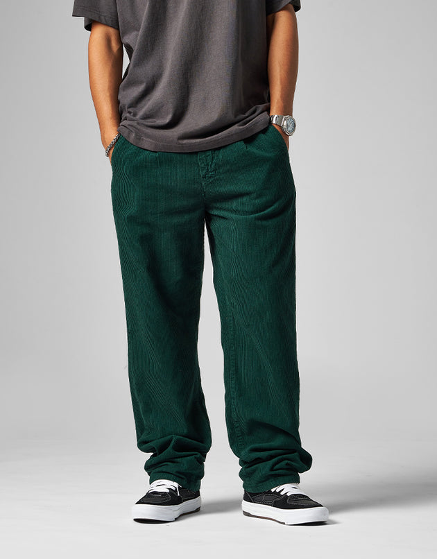 Route One Relaxed Fit Big Wale Cords - Forest Green