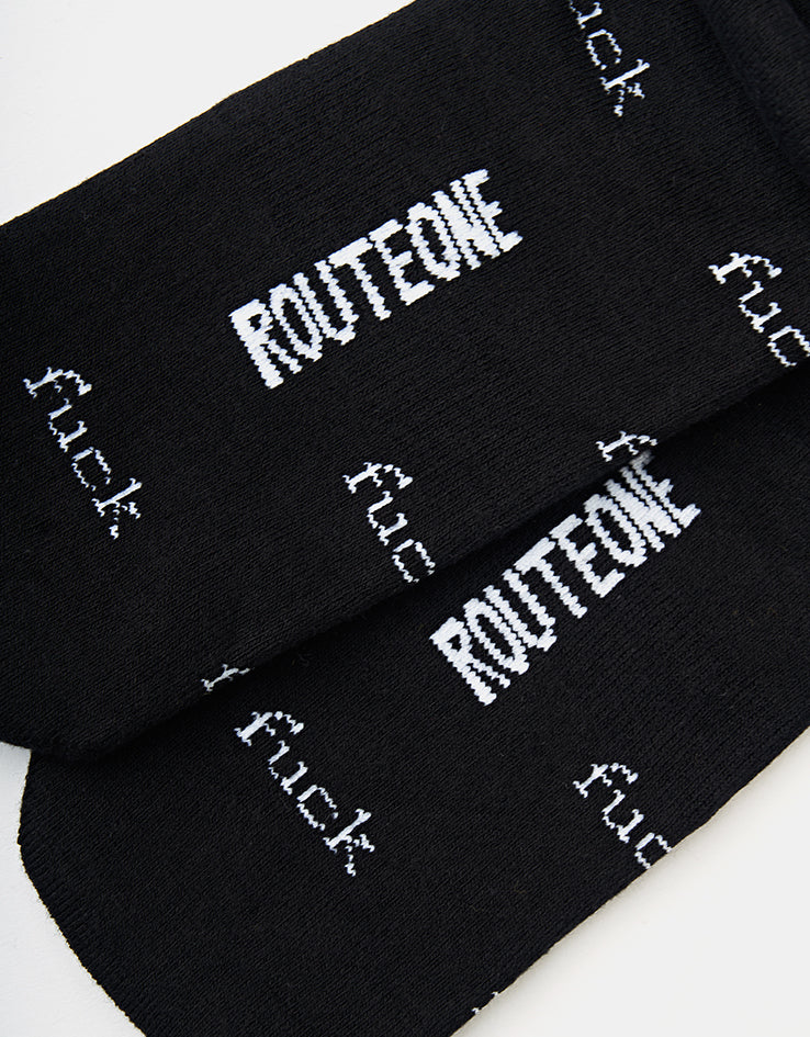 Route One F-It Crew Socks - Black