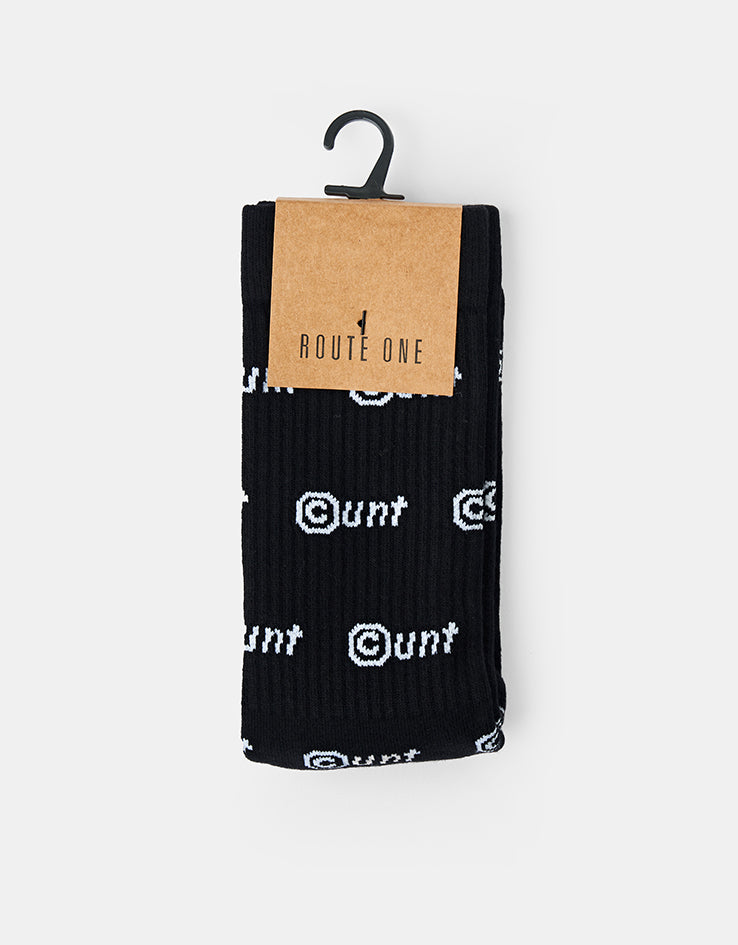 Route One C-UNT Crew Socks - Black
