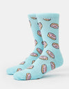 Route One Doughnuts Socks - Light Blue