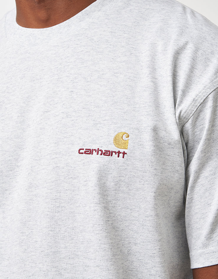 Carhartt WIP American Script T-Shirt - Ash Heather