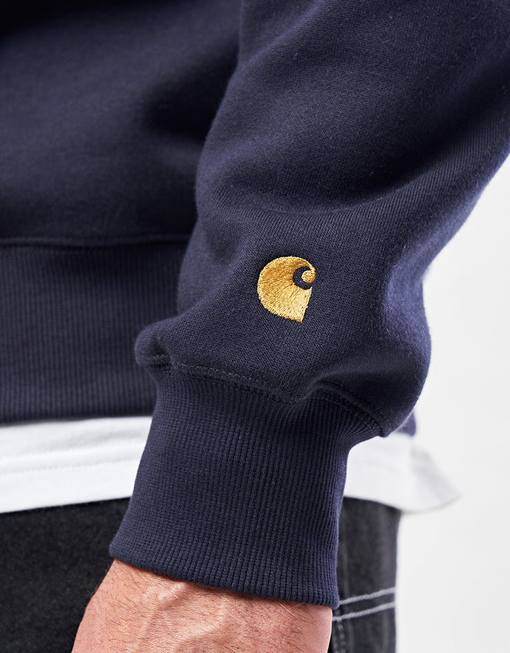 Carhartt WIP Chase Sweatshirt - Dark Navy/Gold