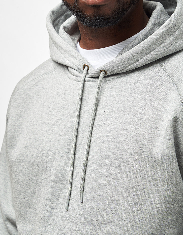 Carhartt WIP Hooded Chase Sweatshirt - Grey Heather/Gold | Route One