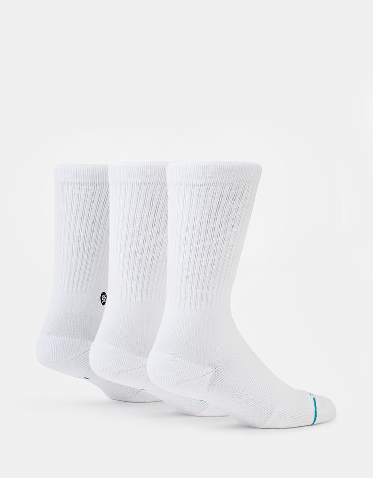 Stance Icon 3 Pack Classic Crew Socks - White