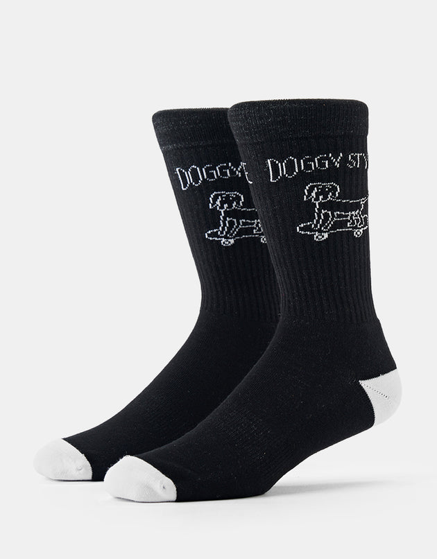 Route One Doggy Style Crew Socks - Black/White