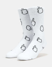 Route One The Bird Crew Socks - White/Black