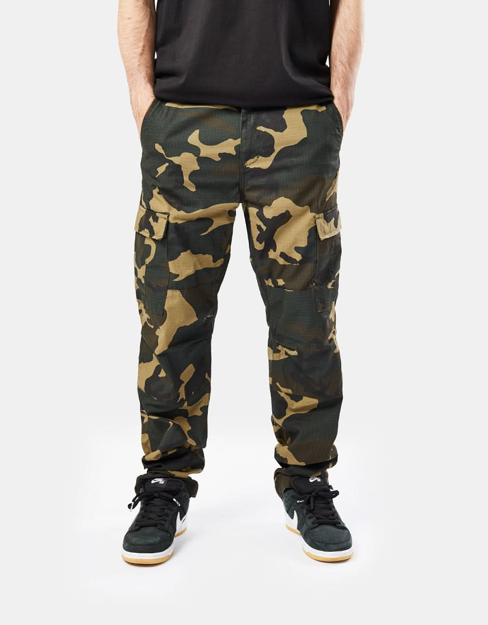 Carhartt WIP Aviation Pant - Camo Laurel (Rinsed)