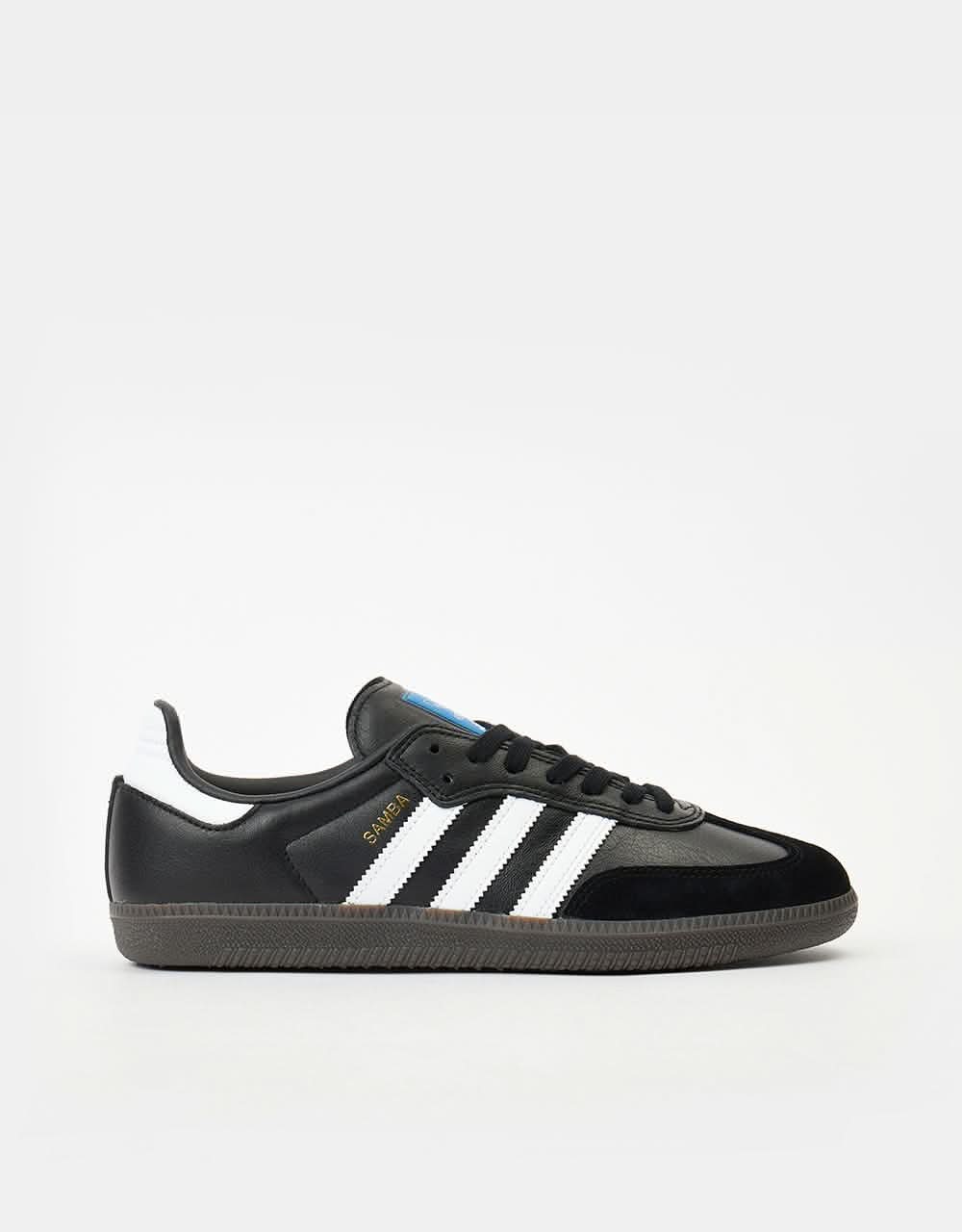 Adidas Samba ADV Skate Shoes in Black White Gold Metallic – Route One