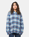 Patagonia Womens LS Fjord Oversized Flannel Shirt - Bad Ombre/Blue