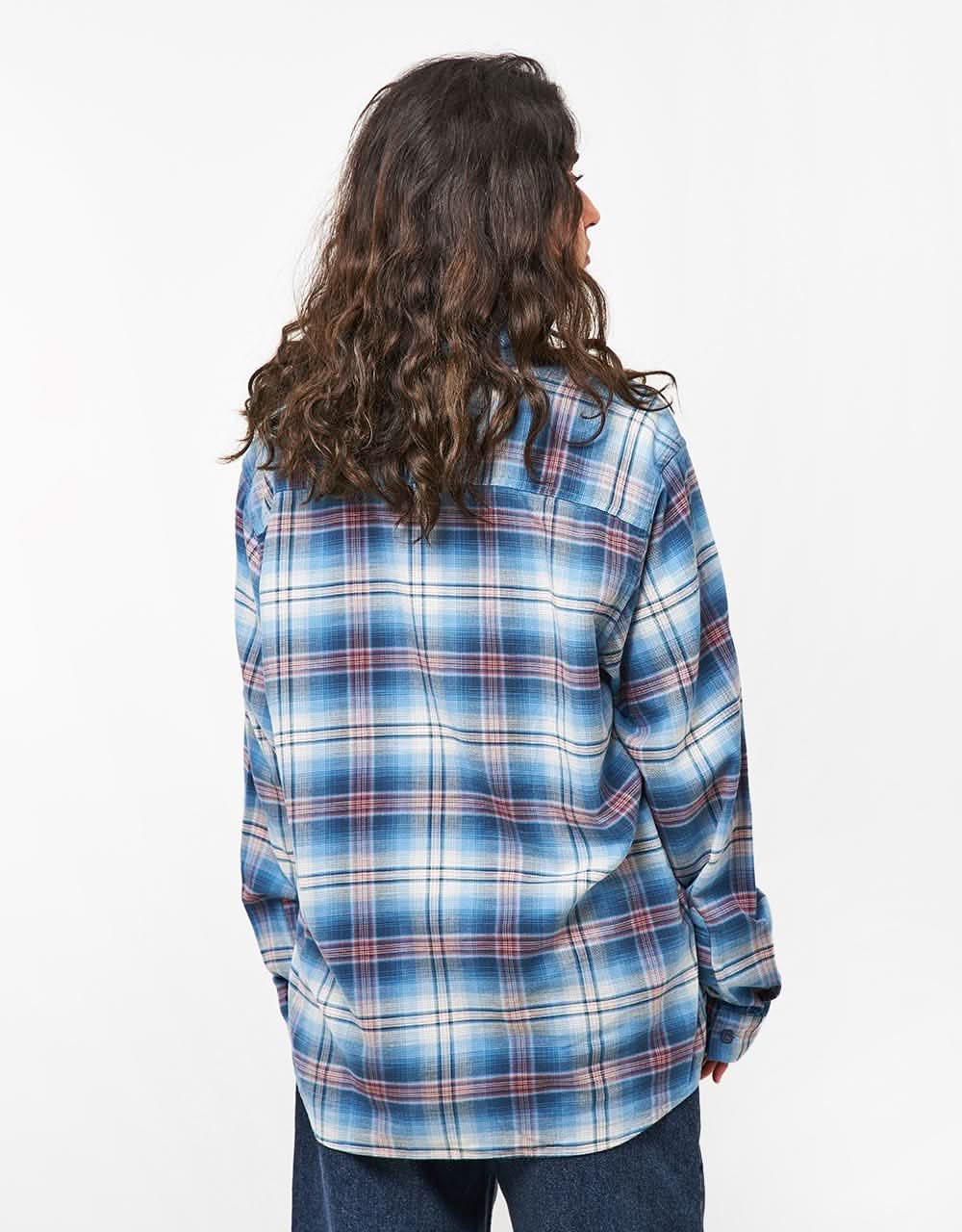 トップス Patagonia Flannel Shirt - Ombre Check Patagonia Womens LS Fjord Oversized Flannel Shirt - Bad Ombre/Blue