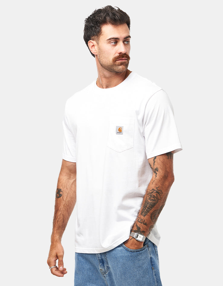Carhartt WIP Short Pocket T-Shirt - White | Route One