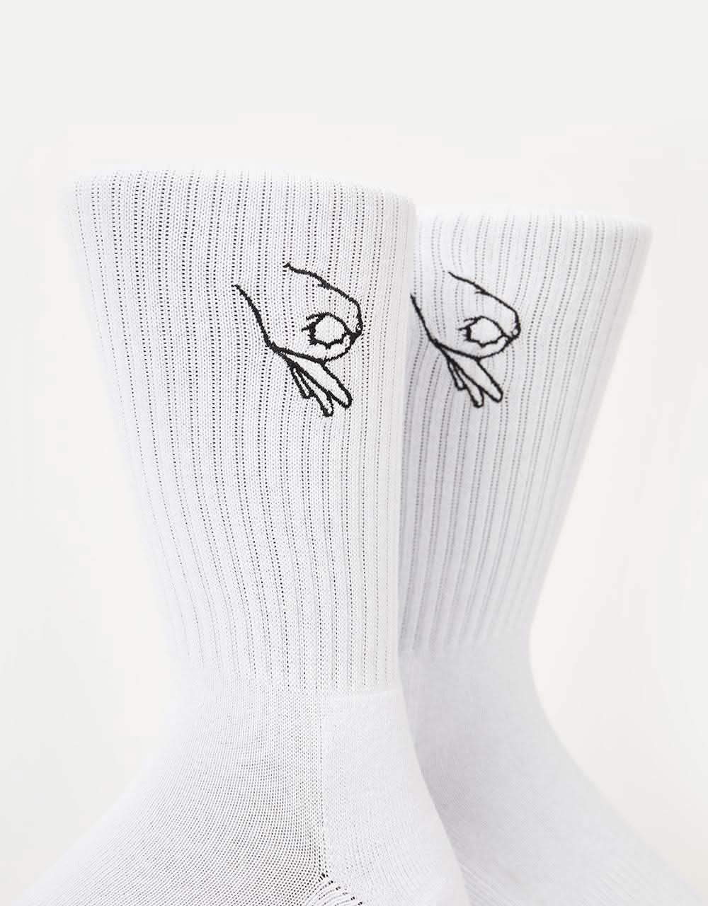 Route One Gotcha Crew Socks - White