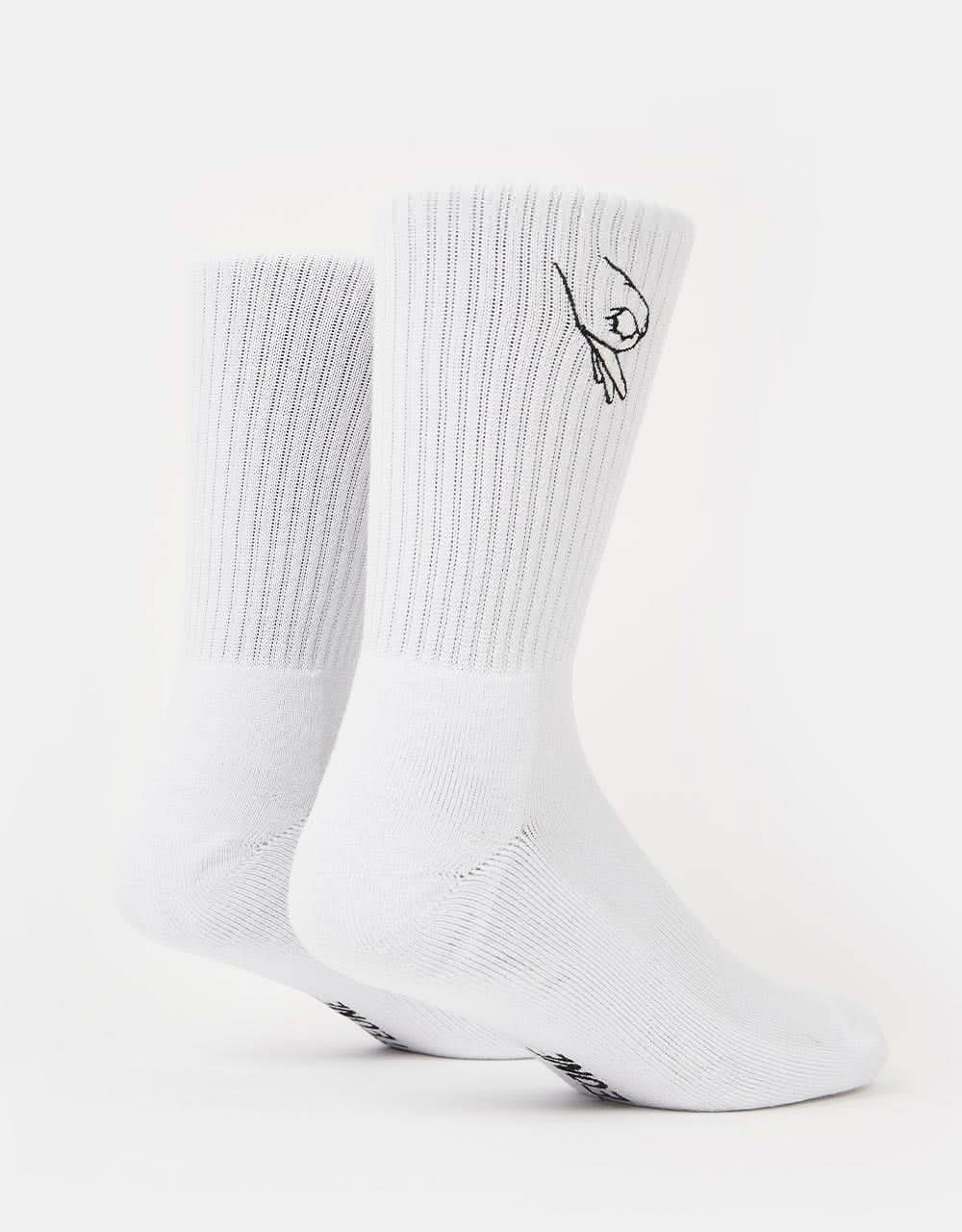 Route One Gotcha Crew Socks - White