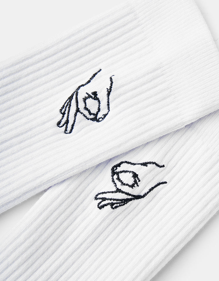 Route One Gotcha Crew Socks - White