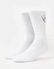 Route One Gotcha Crew Socks - White