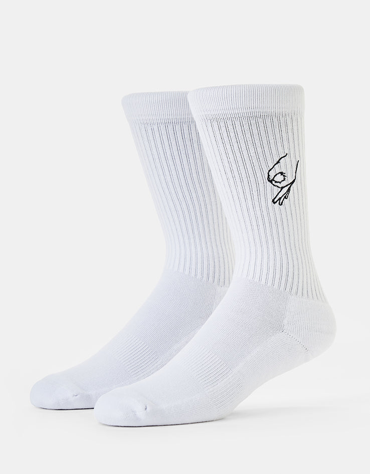 Route One Gotcha Crew Socks - White