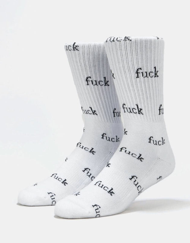 Route One F-It Crew Socks - White