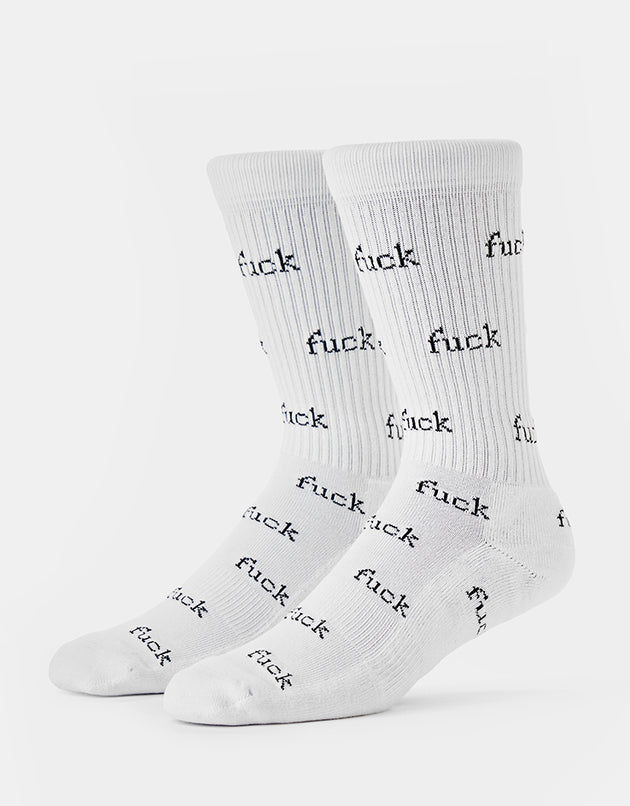 Route One F-It Crew Socks - White
