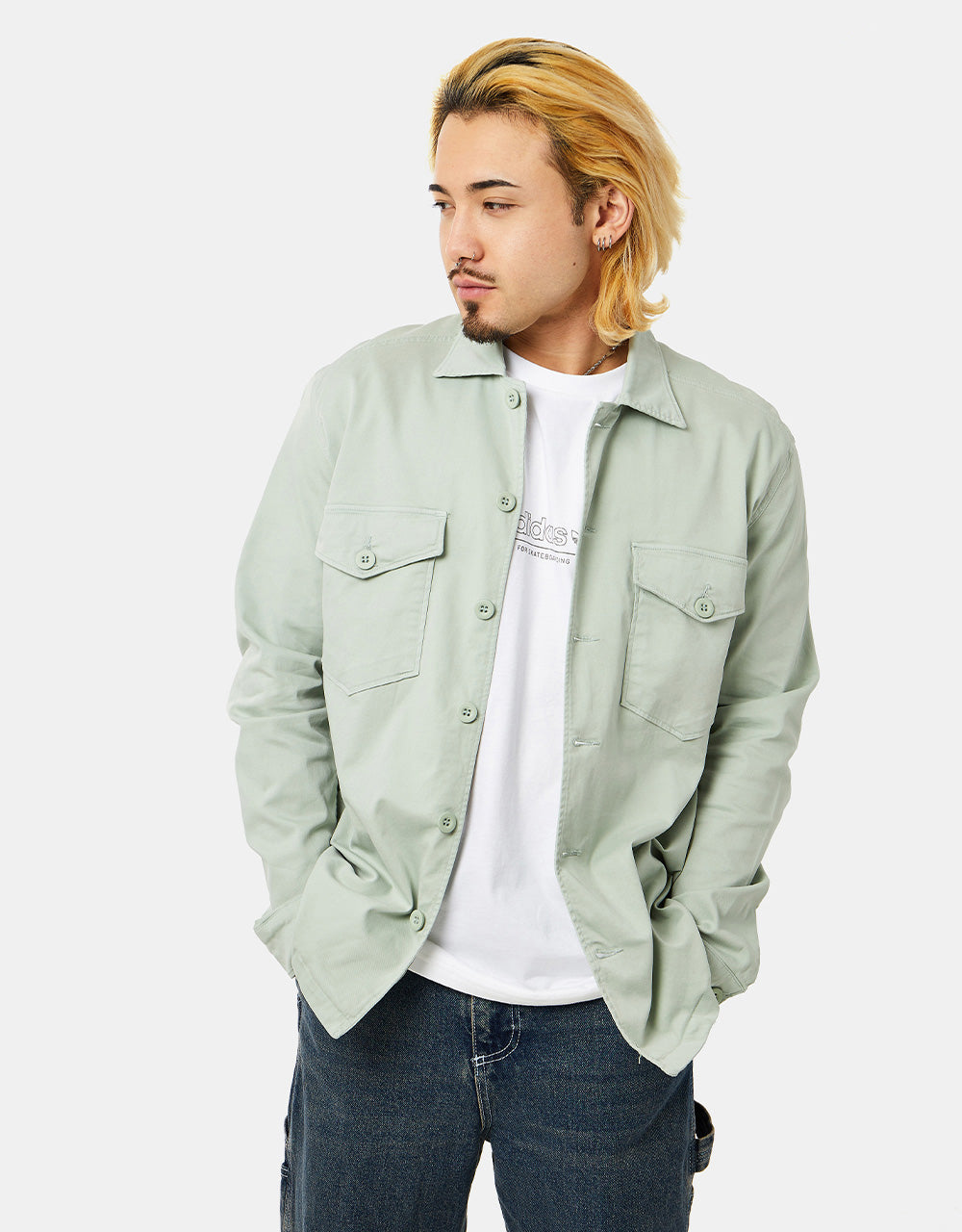 Route One Military Shirt - Dusty Mint