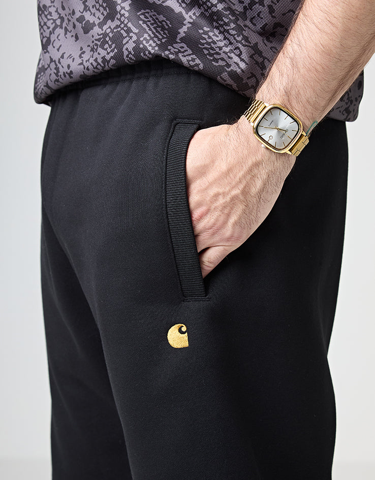 Carhartt WIP Chase Sweat Shorts - Black/Gold