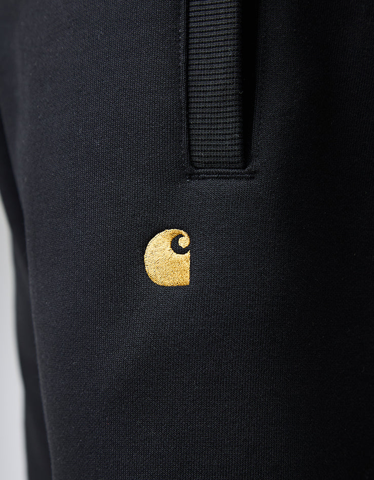 Carhartt WIP Chase Sweat Shorts - Black/Gold