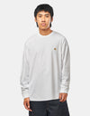 Carhartt WIP L/S Chase T-Shirt - White/Gold