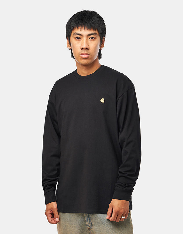 Carhartt WIP L/S Chase T-Shirt - Black/Gold