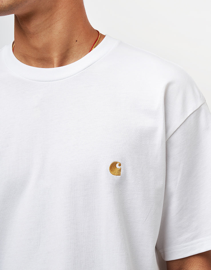 Carhartt WIP S/S Chase T-Shirt - White/Gold