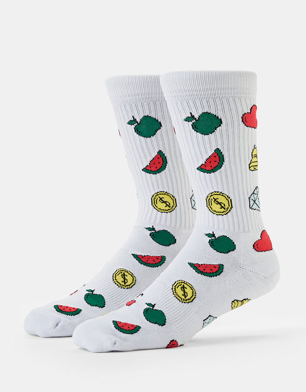 Route One Slots Crew Socks - White