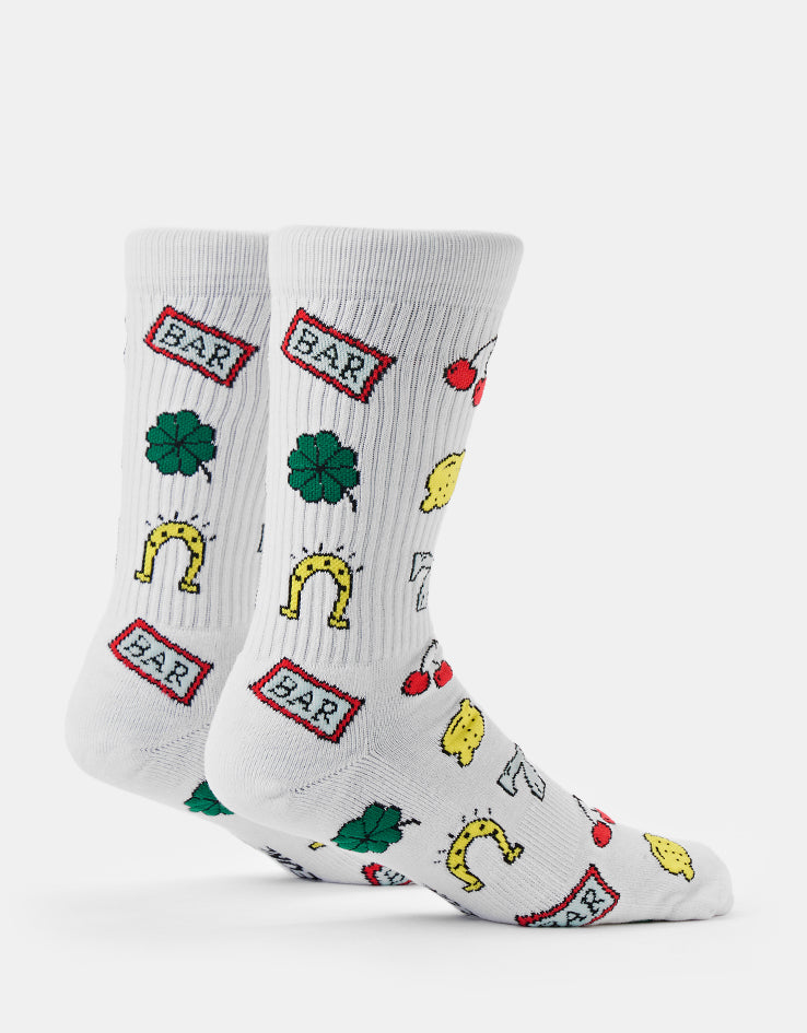 Route One Slots Crew Socks - White